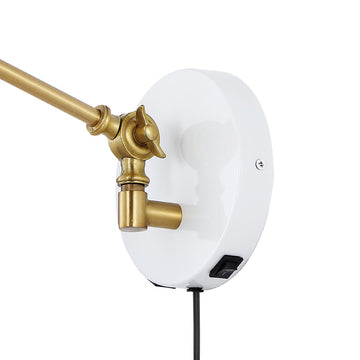 Lisa 18" Swing Arm Modern Midcentury Iron USB Charging Port LED Sconce - JONATHAN Y